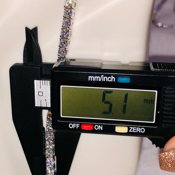 5.1mm VVS moissanite diamond tennis chain, 13ct GRA Certified, Pass Diamond test - Picture 4 of 7